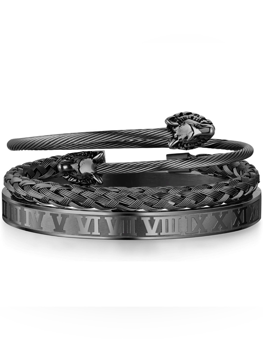 Stainless steel 3 pack Men bracelet
